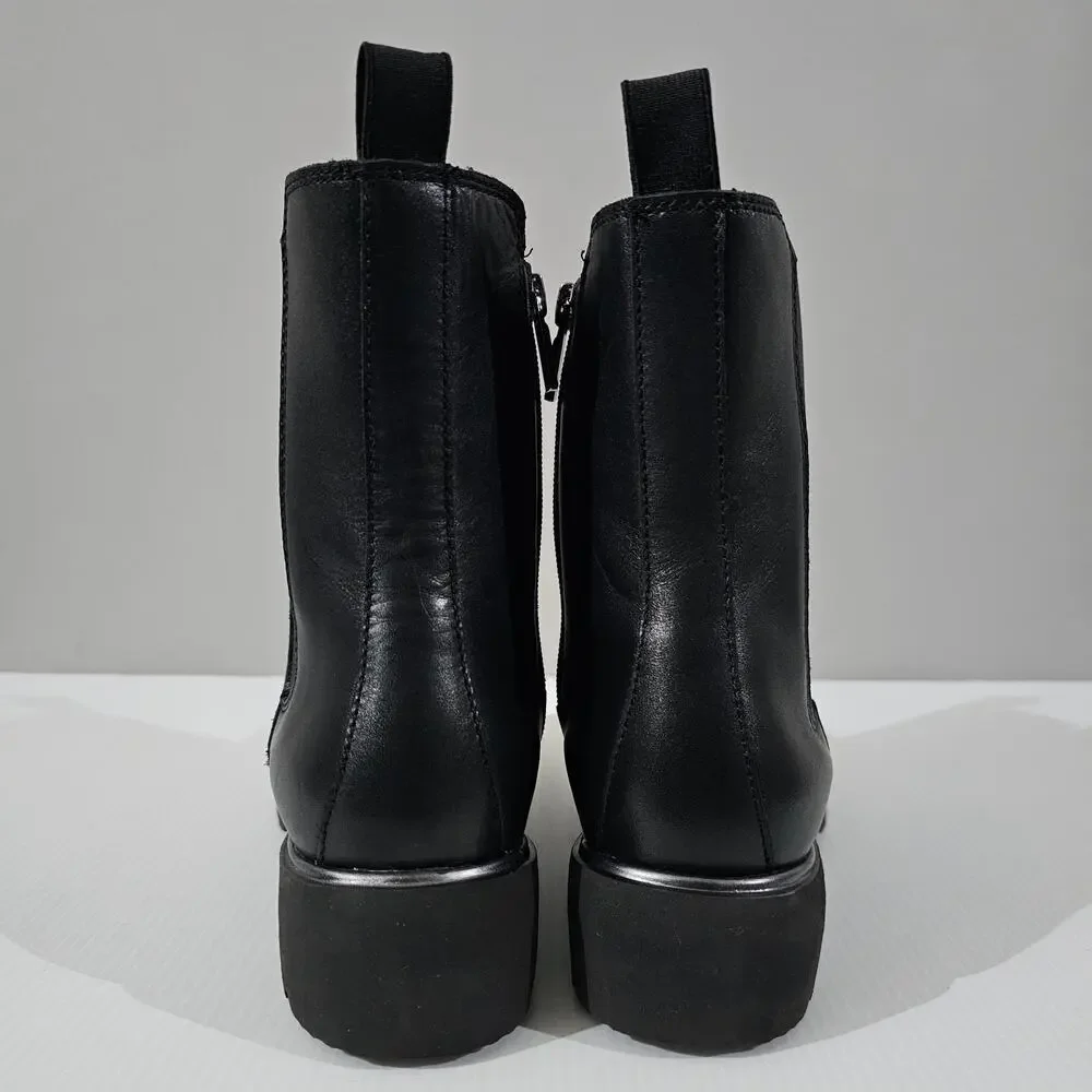 NEW Munro Heath Ankle Bootie Womens 8.5 Black Leather Water Resistant Chelsea - Picture 7 of 13